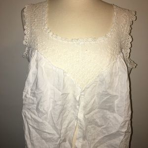 Lace Top Front Slit Crop